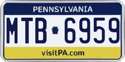 PA license plate MTB6959
