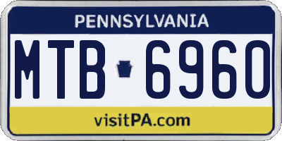 PA license plate MTB6960
