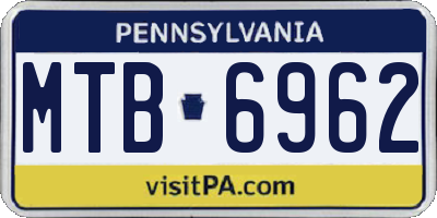 PA license plate MTB6962