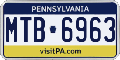 PA license plate MTB6963