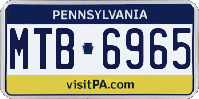 PA license plate MTB6965