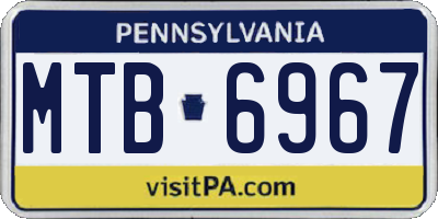 PA license plate MTB6967