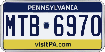 PA license plate MTB6970