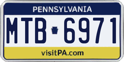 PA license plate MTB6971