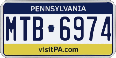 PA license plate MTB6974