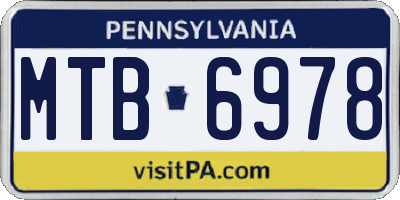 PA license plate MTB6978