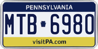PA license plate MTB6980