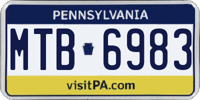 PA license plate MTB6983