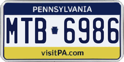 PA license plate MTB6986