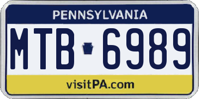 PA license plate MTB6989