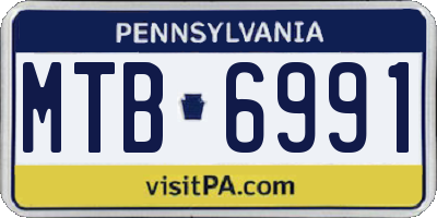 PA license plate MTB6991