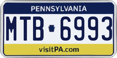 PA license plate MTB6993
