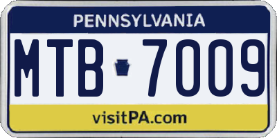 PA license plate MTB7009