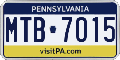PA license plate MTB7015