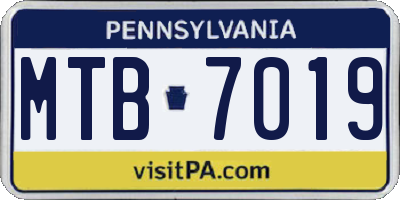 PA license plate MTB7019
