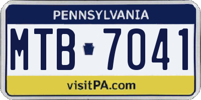 PA license plate MTB7041