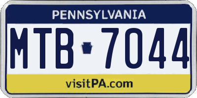 PA license plate MTB7044