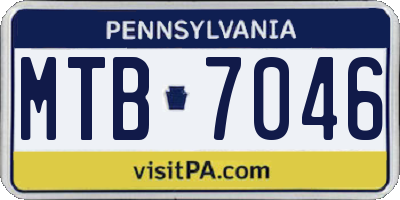 PA license plate MTB7046