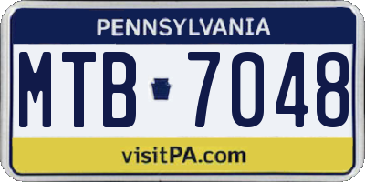PA license plate MTB7048