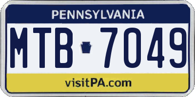 PA license plate MTB7049