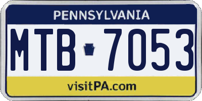 PA license plate MTB7053