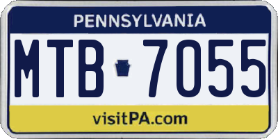 PA license plate MTB7055