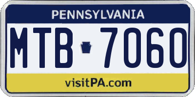 PA license plate MTB7060