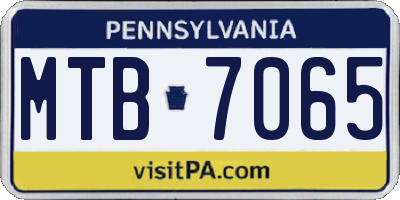 PA license plate MTB7065