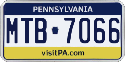 PA license plate MTB7066