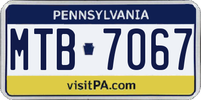 PA license plate MTB7067