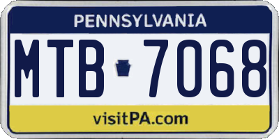 PA license plate MTB7068