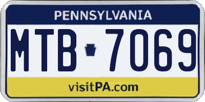 PA license plate MTB7069