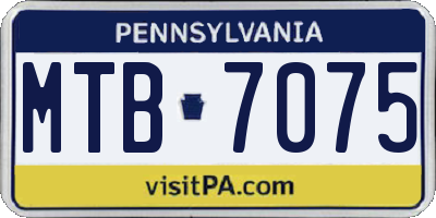 PA license plate MTB7075