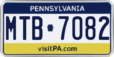 PA license plate MTB7082