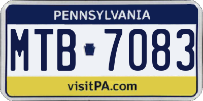PA license plate MTB7083