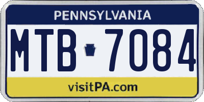 PA license plate MTB7084