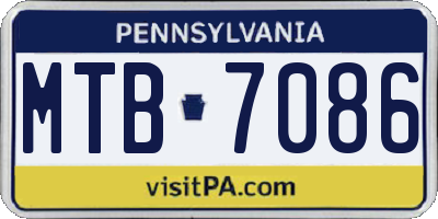 PA license plate MTB7086