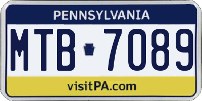PA license plate MTB7089