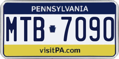 PA license plate MTB7090