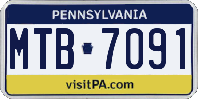 PA license plate MTB7091