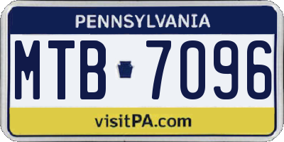 PA license plate MTB7096
