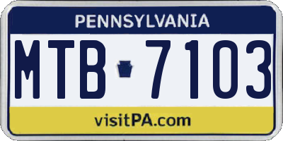PA license plate MTB7103