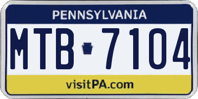 PA license plate MTB7104