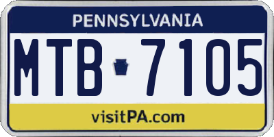 PA license plate MTB7105
