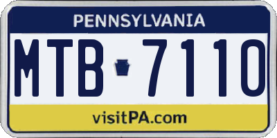 PA license plate MTB7110