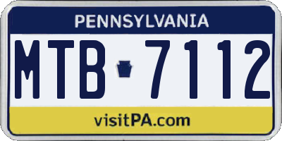 PA license plate MTB7112