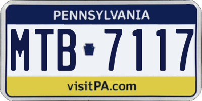 PA license plate MTB7117