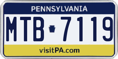 PA license plate MTB7119