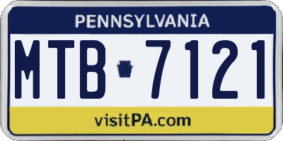 PA license plate MTB7121