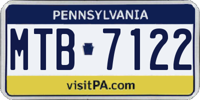 PA license plate MTB7122